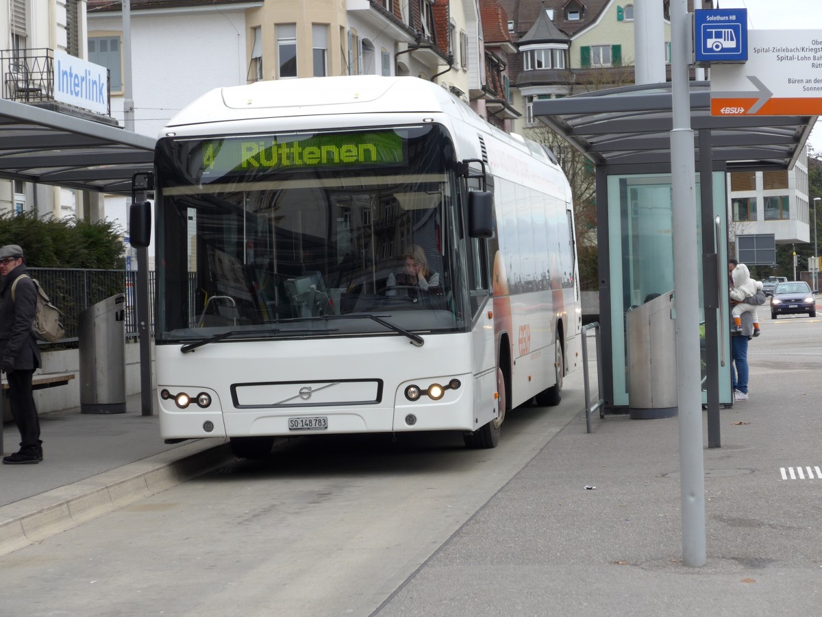(148'673) - BSU Solothurn - Nr. 83/SO 148'783 - Volvo am 26. Janaur 2014 beim Hauptbahnhof Solothurn