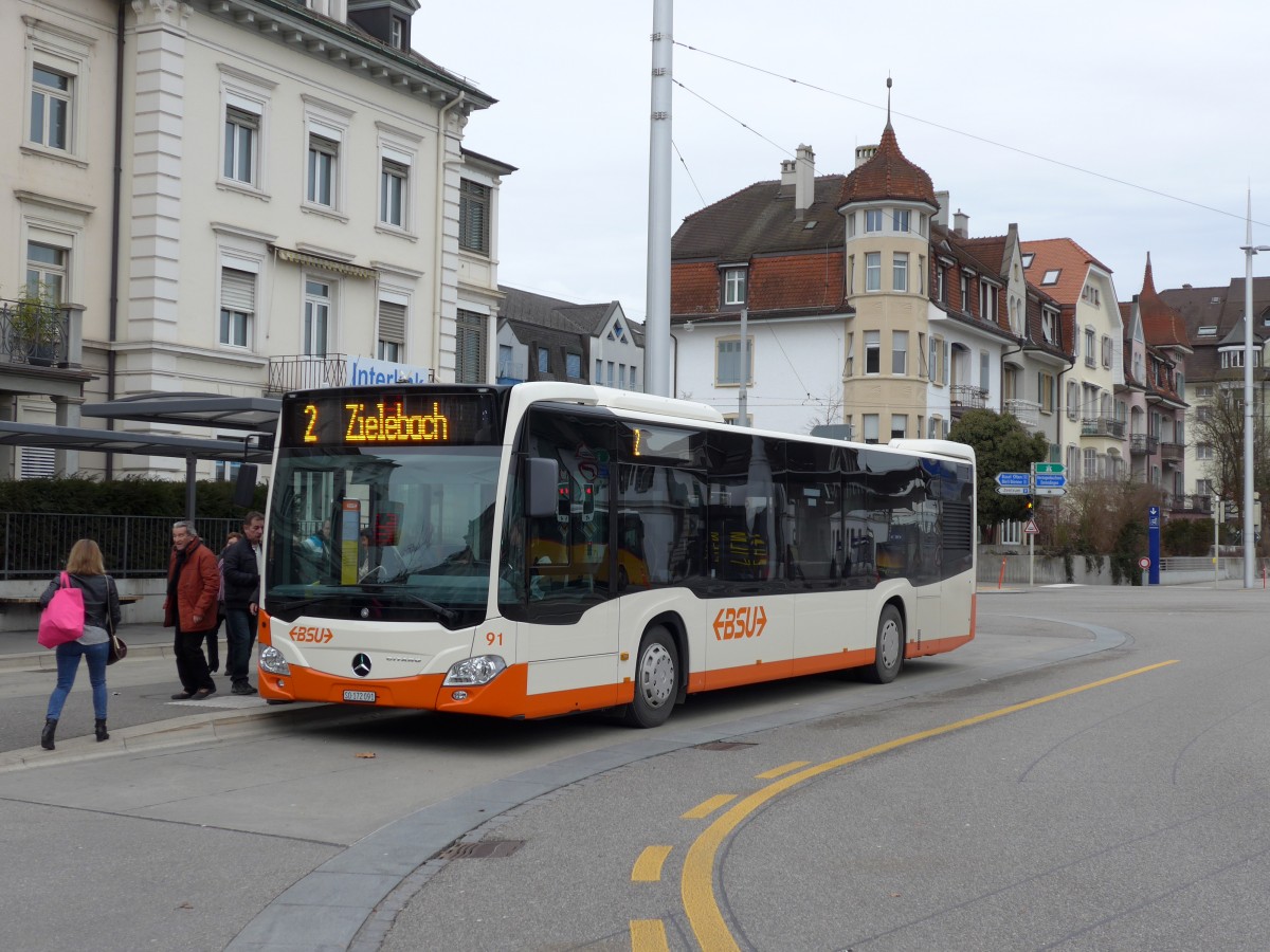 (148'680) - BSU Solothurn - Nr. 91/SO 172'091 - Mercedes am 26. Januar 2014 beim Hauptbahnhof Solothurn