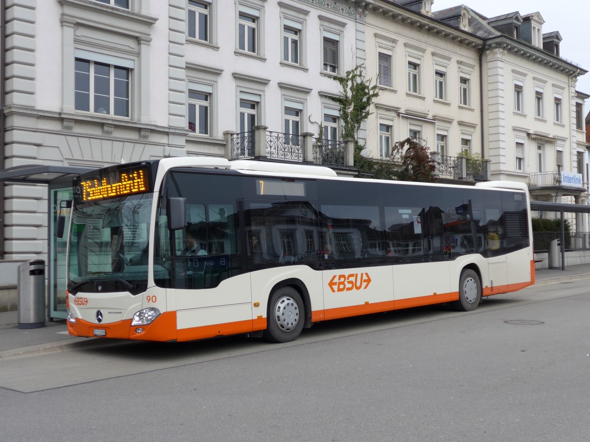 (148'682) - BSU Solothurn - Nr. 90/SO 172'090 - Mercedes am 26. Januar 2014 beim Hauptbahnhof Solothurn