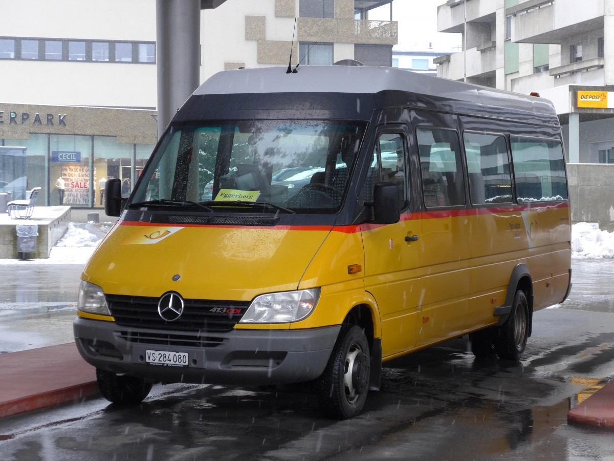 (148'691) - BUS-trans, Visp - VS 284'080 - Mercedes (ex Hutter, Ausserberg) am 2. Februar 2014 beim Bahnhof Visp