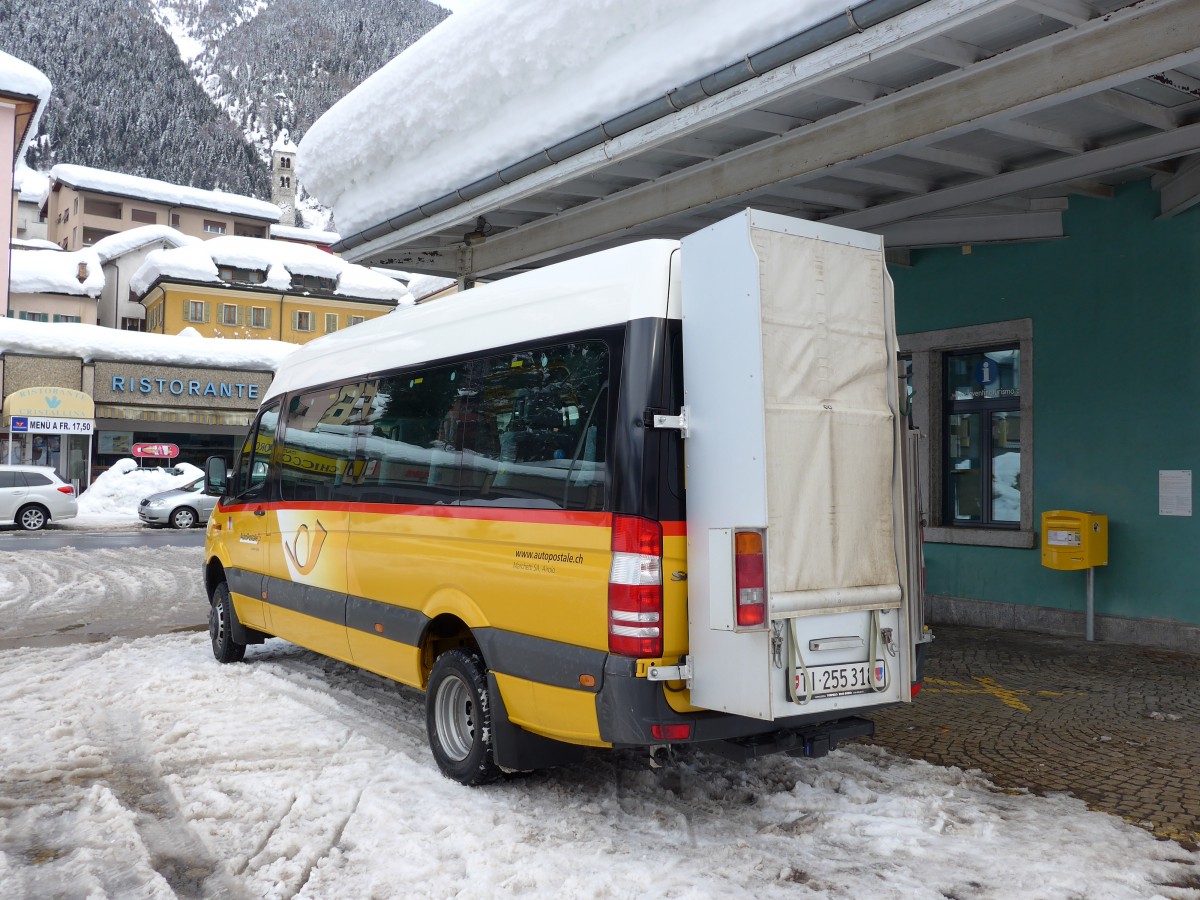 (148'823) - Marchetti, Airolo - TI 255'318 - Mercedes am 9. Februar 2014 beim Bahnhof Airolo