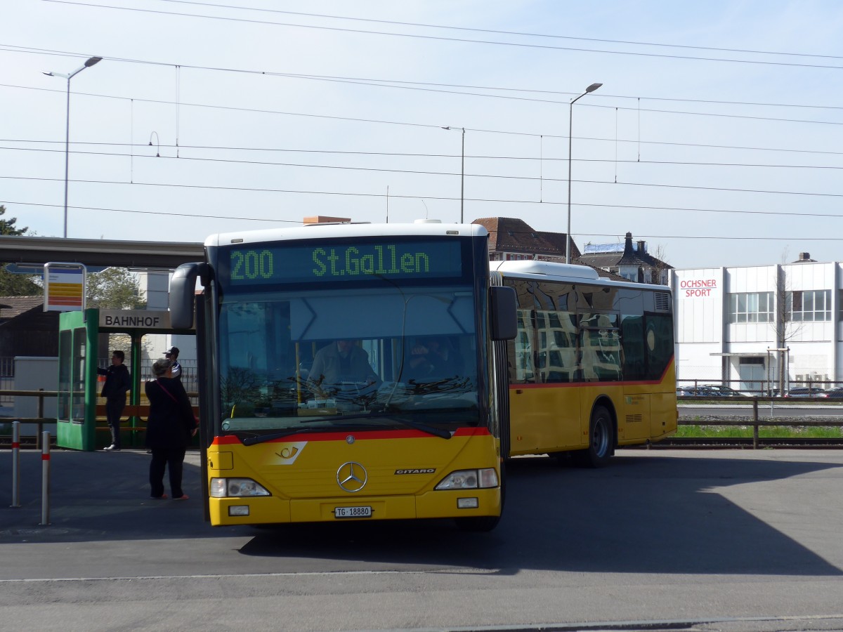 (149'445) - Eurobus, Arbon - Nr. 8/TG 18'880 - Mercedes am 29. Mrz 2014 beim Bahnhof Arbon