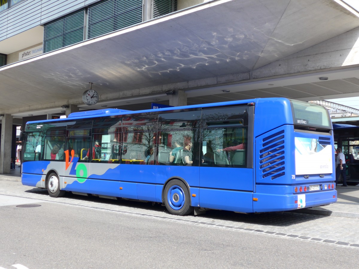 (149'482) - Ryffel, Uster - Nr. 73/ZH 457'075 - Irisbus am 31. Mrz 2014 beim Bahnhof Uster