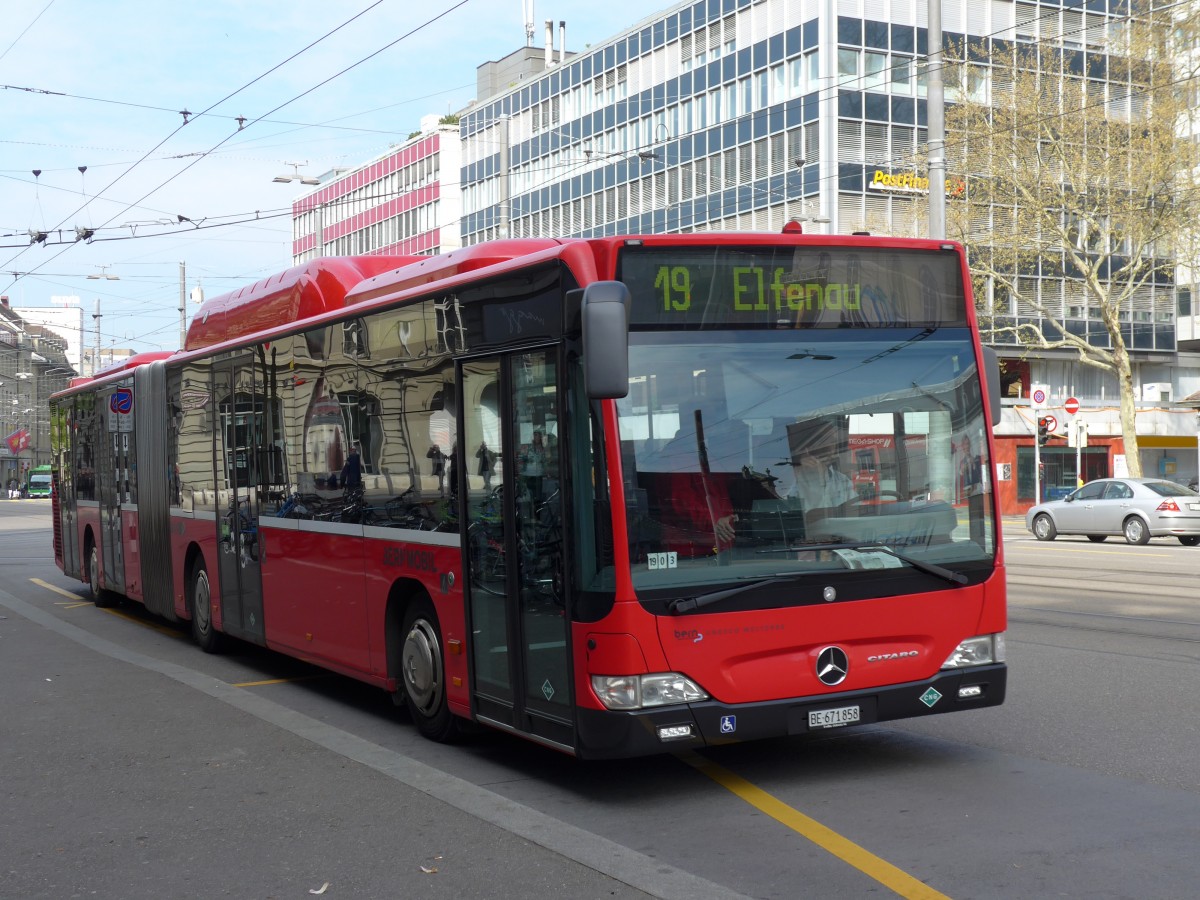 (149'636) - Bernmobil, Bern - Nr. 858/BE 671'858 - Mercedes am 13. April 2014 beim Bahnhof Bern