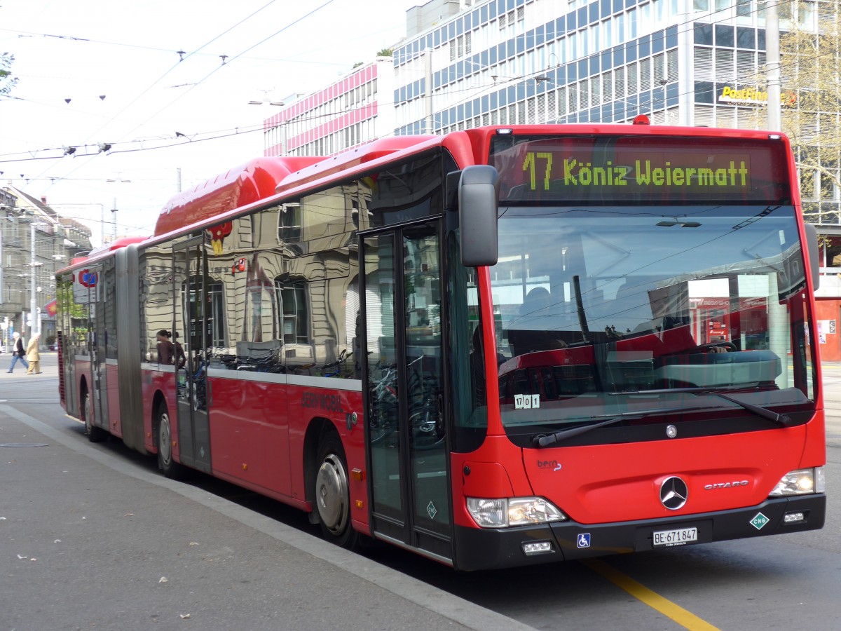(149'637) - Bernmobil, Bern - Nr. 847/BE 671'847 - Mercedes am 13. April 2014 beim Bahnhof Bern