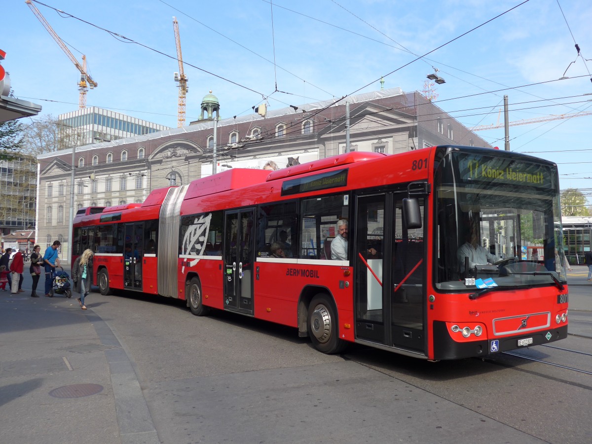 (149'641) - Bernmobil, Bern - Nr. 801/BE 612'801 - Volvo am 13. April 2014 beim Bahnhof Bern