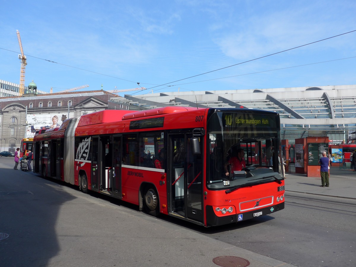 (149'643) - Bernmobil, Bern - Nr. 807/BE 612'807 - Volvo am 13. April 2014 beim Bahnhof Bern