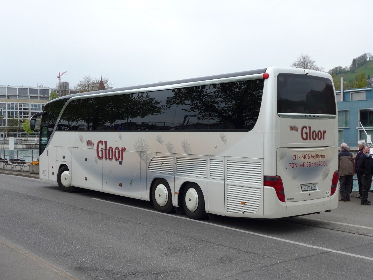 (149'661) - Gloor, Veltheim - AG 192'342 - Setra am 18. April 2014 bei der Schifflndte Thun