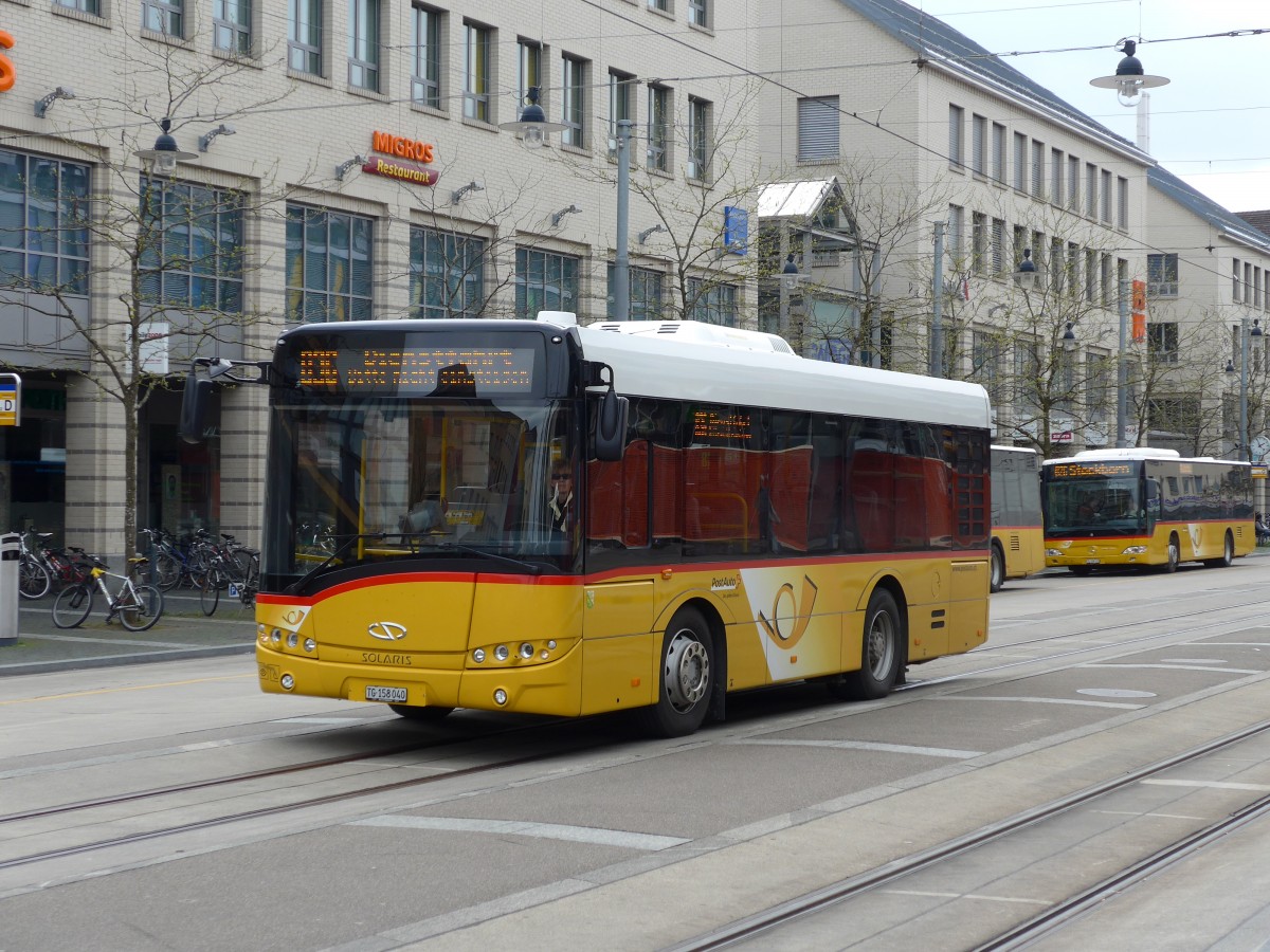(149'703) - PostAuto Ostschweiz - TG 158'040 - Solaris am 21. April 2014 beim Bahnhof Frauenfeld
