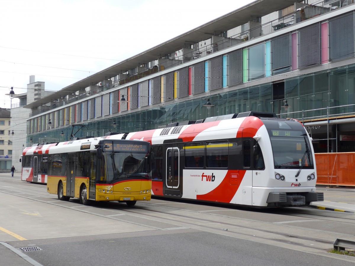 (149'710) - PostAuto Ostschweiz - TG 158'040 - Solaris am 21. April 2014 beim Bahnhof Frauenfeld