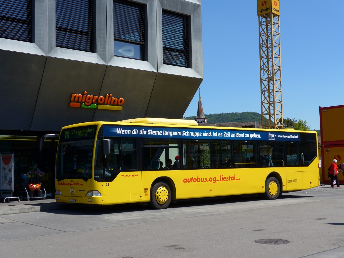 (150'719) - AAGL Liestal - Nr. 75/BL 7323 - Mercedes am 18. Mai 2014 beim Bahnhof Liestal