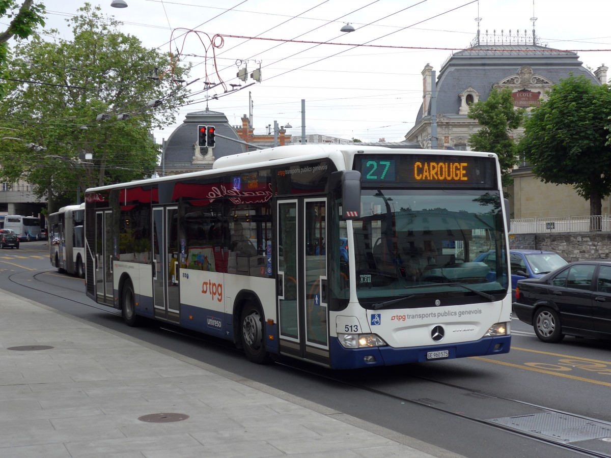 (150'809) - TPG Genve - Nr. 513/GE 960'575 - Mercedes am 26. Mai 2014 in Genve, Place des Vingt-Deux-Cantons