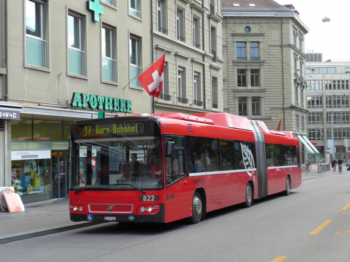 (150'965) - Bernmobil, Bern - Nr. 822/BE 612'822 - Volvo am 28. Mai 2014 in Bern, Hirschengraben