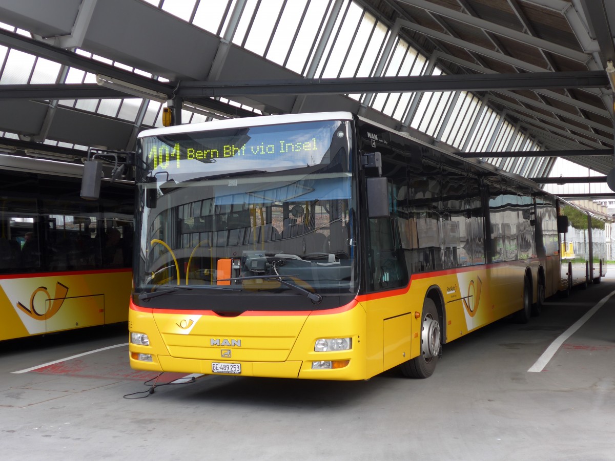 (151'021) - PostAuto Bern - Nr. 653/BE 489'253 - MAN am 28. Mai 2014 in Bern, Postautostation
