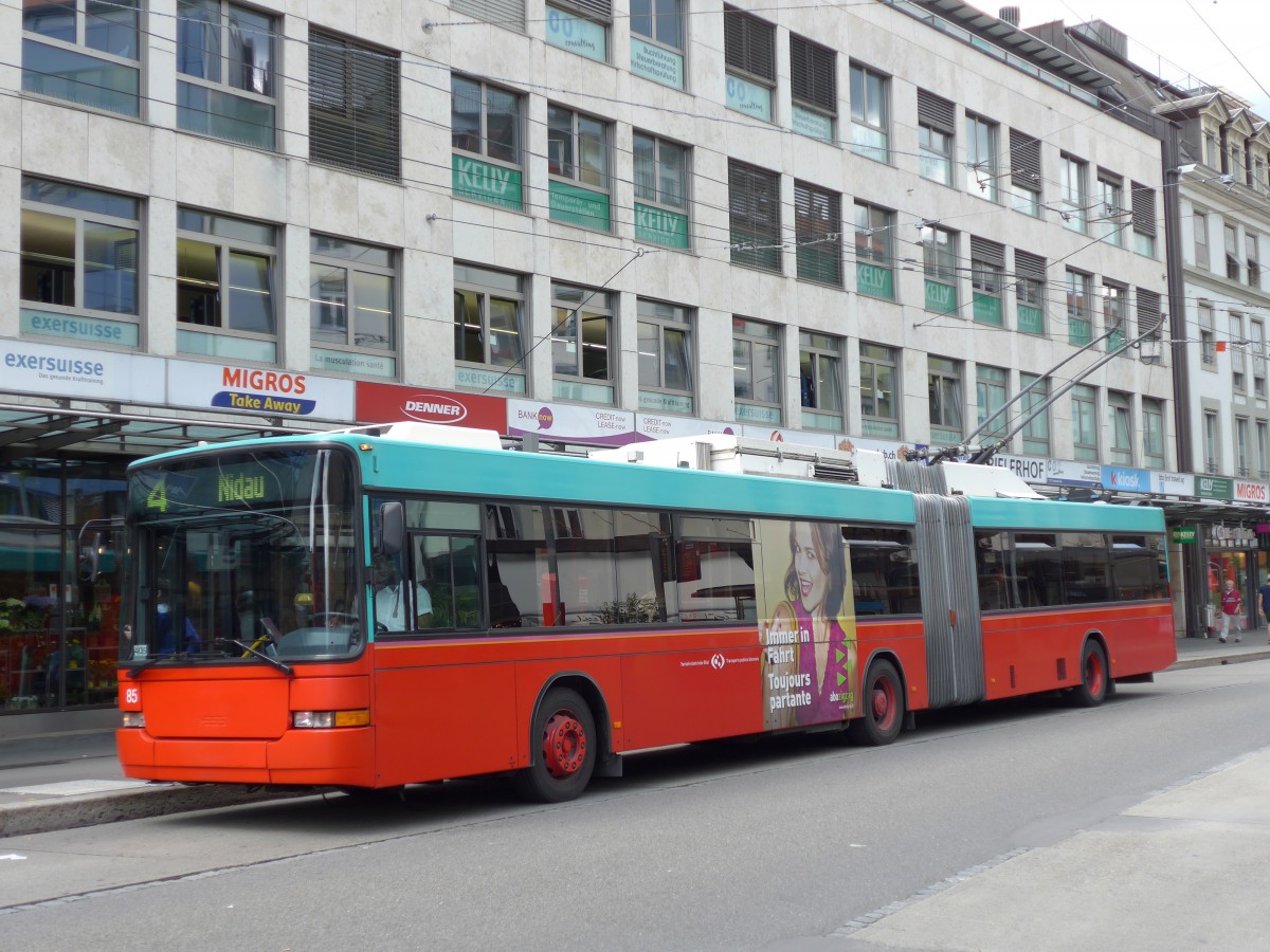 (151'080) - VB Biel - Nr. 85 - NAW/Hess Gelenktrolleybus am 29. Mai 2014 in Biel, Guisanplatz