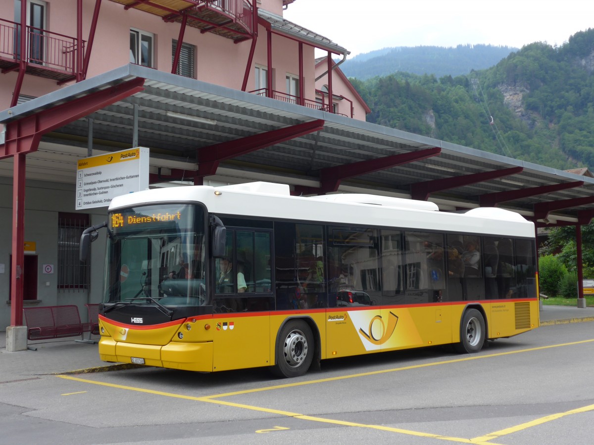 (151'581) - AVG Meiringen - Nr. 68/BE 401'568 - Scania/Hess (ex Nr. 59; ex Steiner, Messen) am 15. Juni 2014 in Meiringen, Postautostation