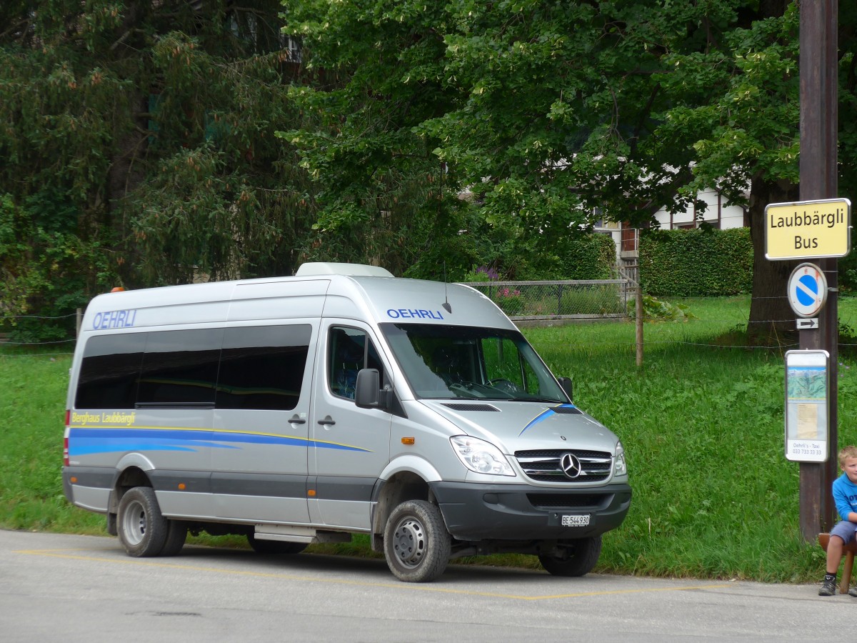 (153'481) - Oehrli, Lenk - BE 544'930 - Mercedes am 27. Juli 2014 beim Bahnhof Lenk