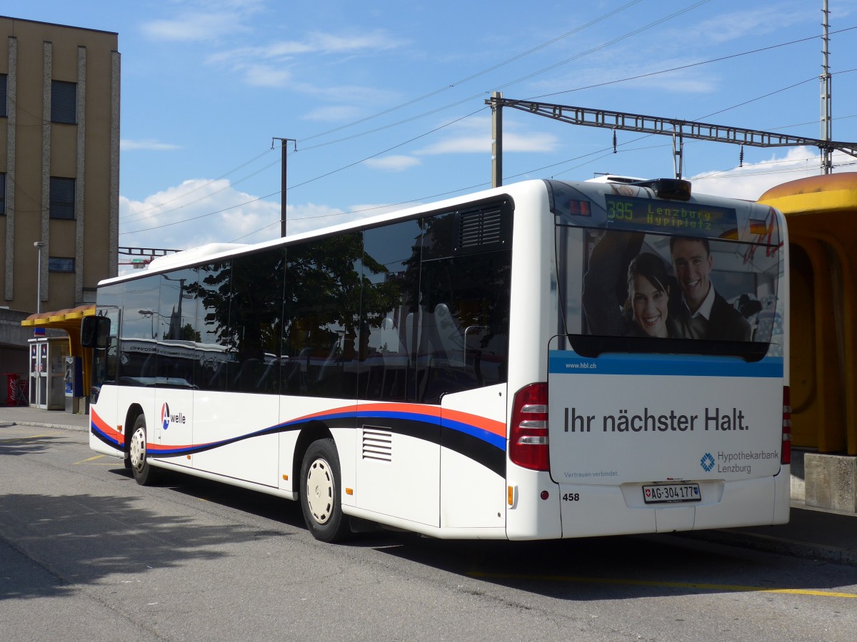 (153'542) - Knecht, Windisch - Nr. 458/AG 304'177 - Mercedes am 2. August 2014 beim Bahnhof Lenzburg