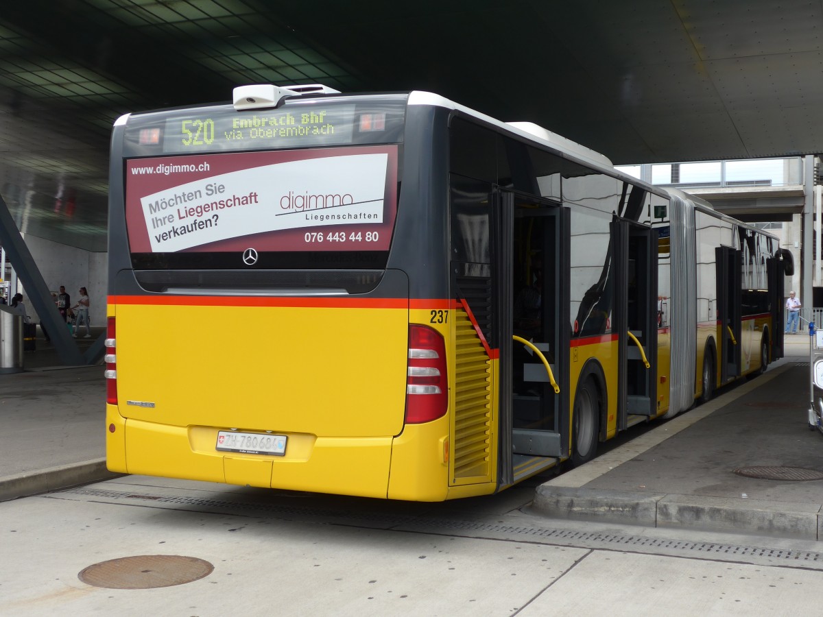 (153'603) - PostAuto Zrich - Nr. 237/ZH 780'684 - Mercedes am 4. August 2014 in Zrich, Flughafen