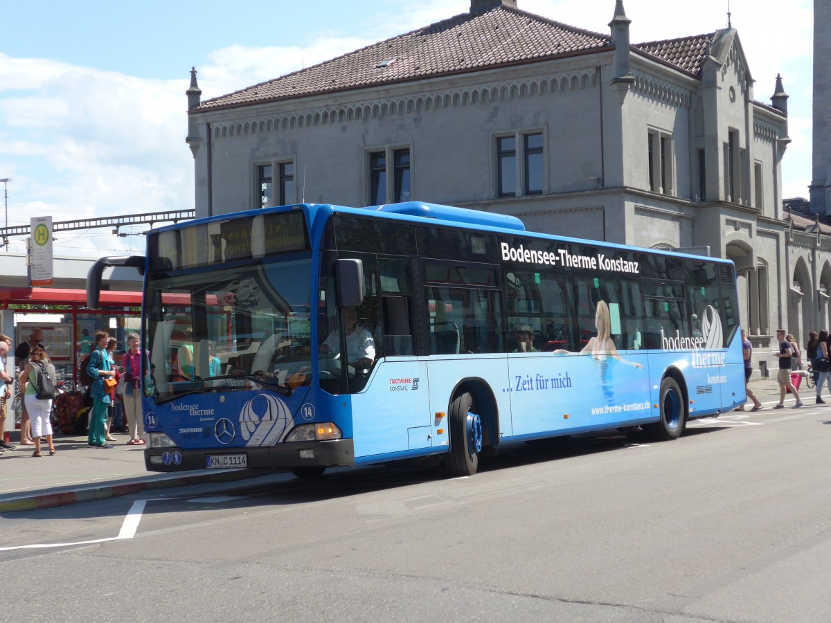 (153'655) - SWK Konstanz - Nr. 14/KN-C 1114 - Mercedes am 4. August 2014 beim Bahnhof Konstanz