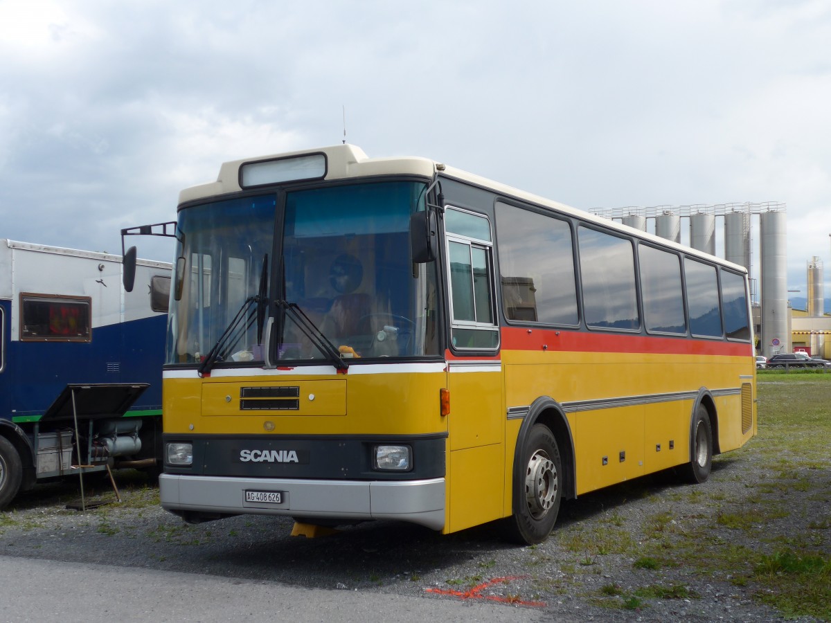 (153'769) - Schneller, Mgenwil - AG 408'626 - Scania/Lauber (ex Dubuis, Savise) am 16. August 2014 in Altsttten, Allmendplatz