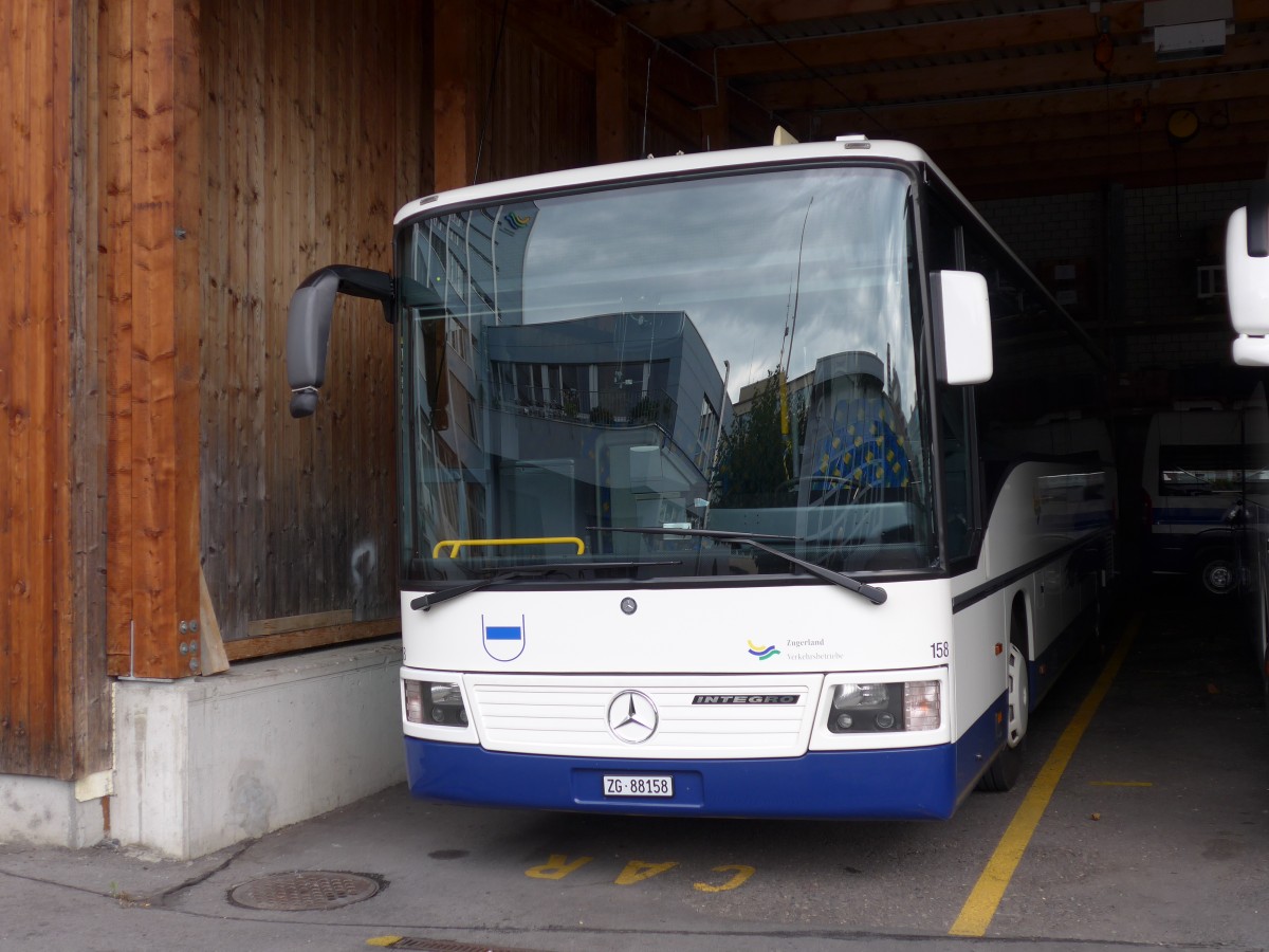 (154'097) - ZVB Zug - Nr. 158/ZG 88'158 - Mercedes (ex Nr. 58) am 19. August 2014 in Zug, Garage