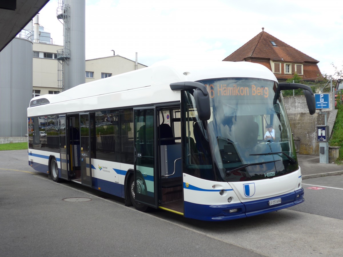 (154'144) - BSF Hochdorf - Nr. 301/LU 151'690 - Hess am 19. August 2014 beim Bahnhof Hitzkirch