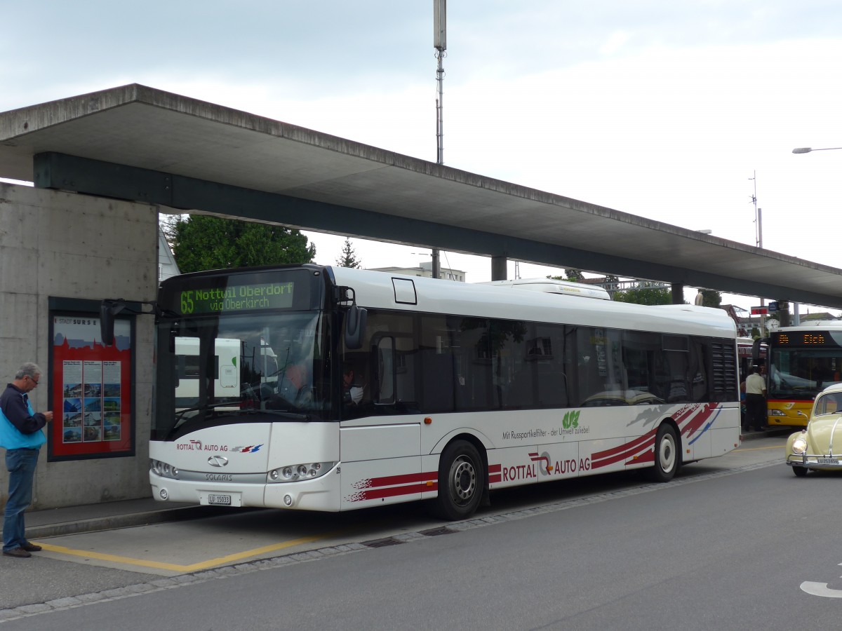 (154'151) - ARAG Ruswil - Nr. 29/LU 15'033 - Solaris am 19. August 2014 beim Bahnhof Sursee