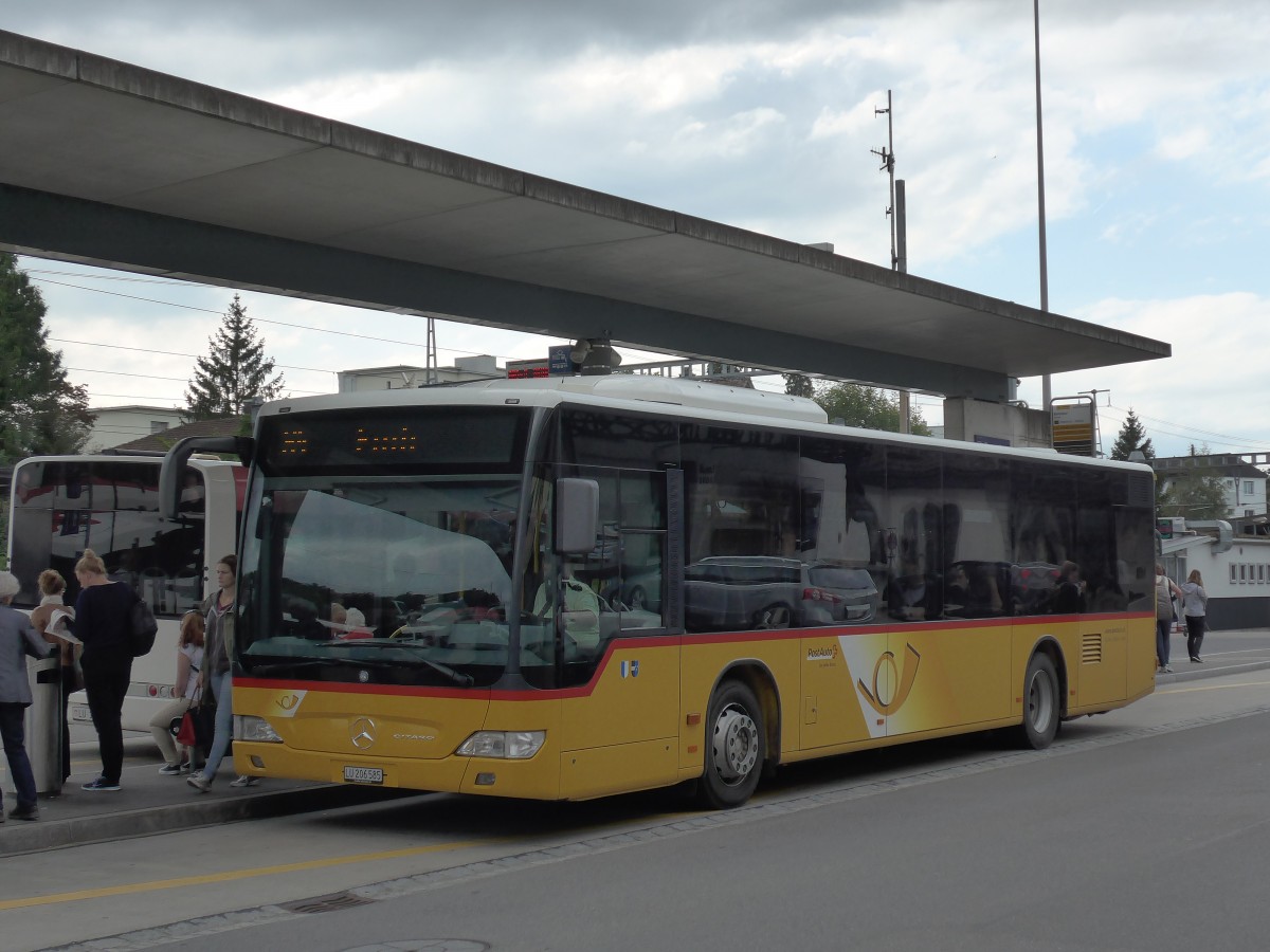 (154'152) - SB Trans, Sursee - Nr. 8/LU 206'585 - Mercedes (ex Hsler, Rickenbach) am 19. August 2014 beim Bahnhof Sursee