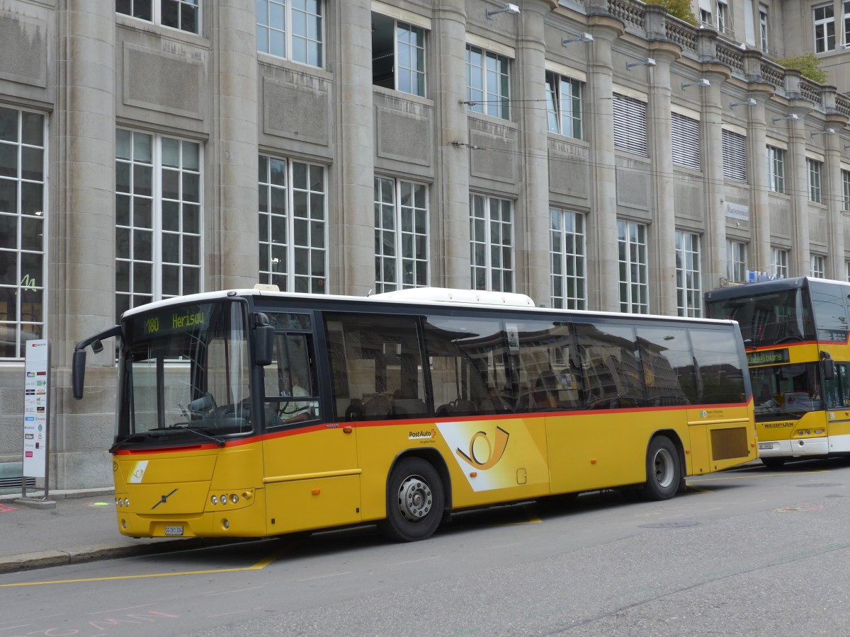 (154'170) - Casutt, Gossau - SG 261'304 - Volvo am 20. August 2014 beim Bahnhof St. Gallen
