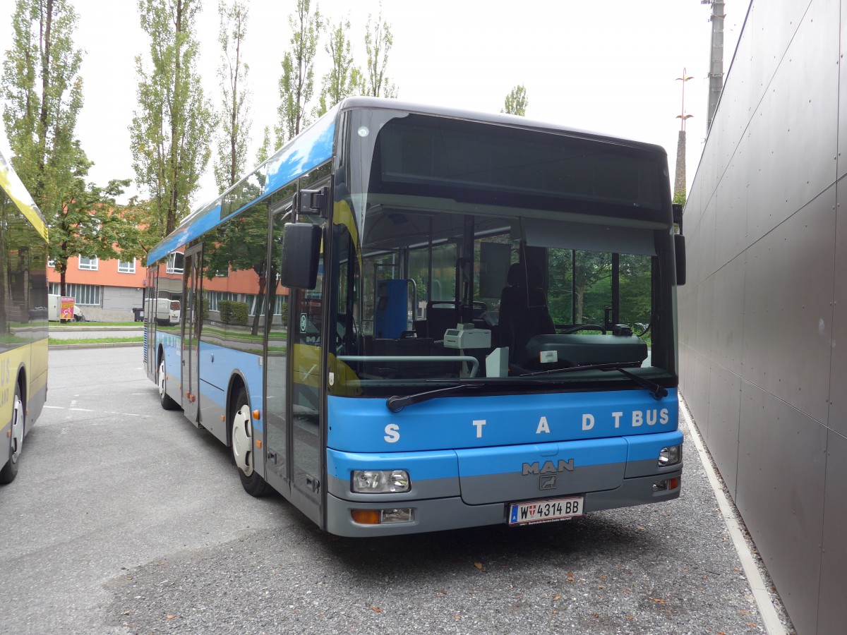 (154'228) - Stadtbus, Bregenz - W 4314 BB - MAN am 20. August 2014 beim Bahnhof Bregenz
