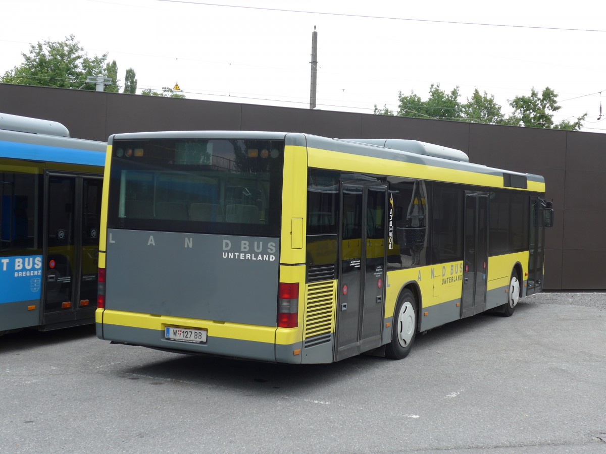 (154'230) - Landbus Unterland, Dornbirn - W 127 BB - MAN am 20. August 2014 beim Bahnhof Bregenz