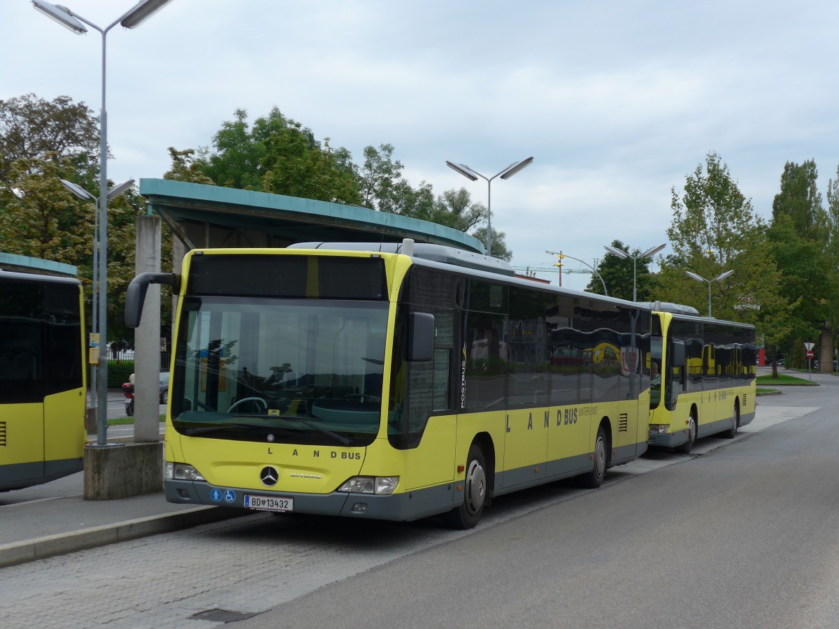(154'245) - Landbus Unterland, Dornbirn - BD 13'432 - Mercedes am 20. August 2014 beim Bahnhof Bregenz