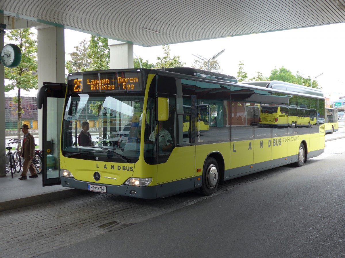 (154'246) - Landbus Bregenzerwald, Egg - BD 13'769 - Mercedes am 20. August 2014 beim Bahnhof Bregenz