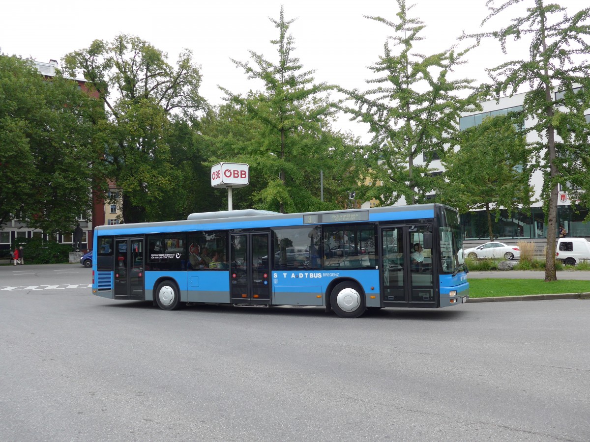 (154'253) - Stadtbus, Bregenz - B 834 CM - MAN am 20. August 2014 beim Bahnhof Bregenz