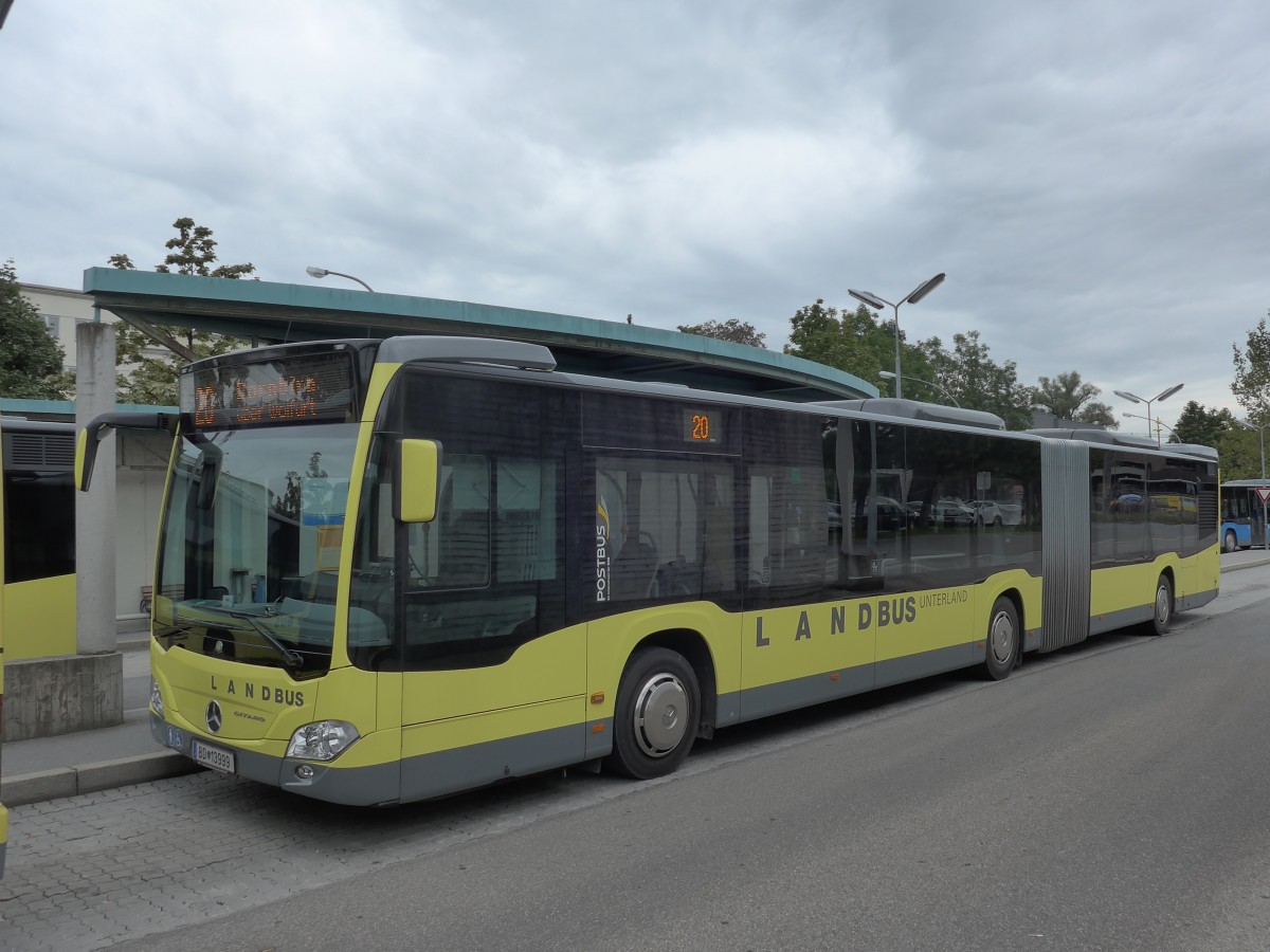 (154'267) - Landbus Unterland, Dornbirn - BD 13'999 - Mercedes am 20. August 2014 beim Bahnhof Bregenz