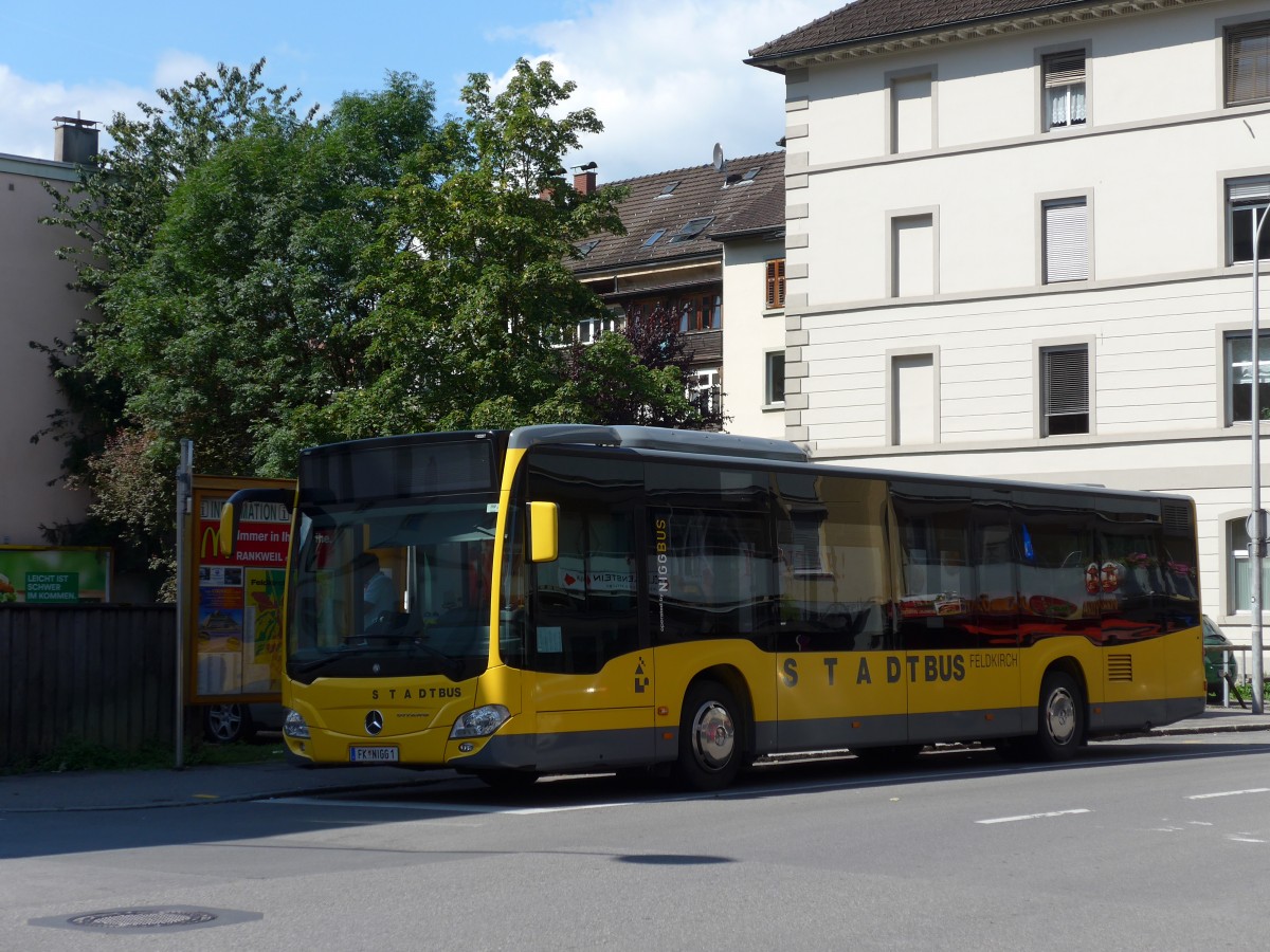 (154'313) - Stadtbus, Feldkirch - FK NIGG 1 - Mercedes am 21. August 2014 beim Bahnhof Feldkirch