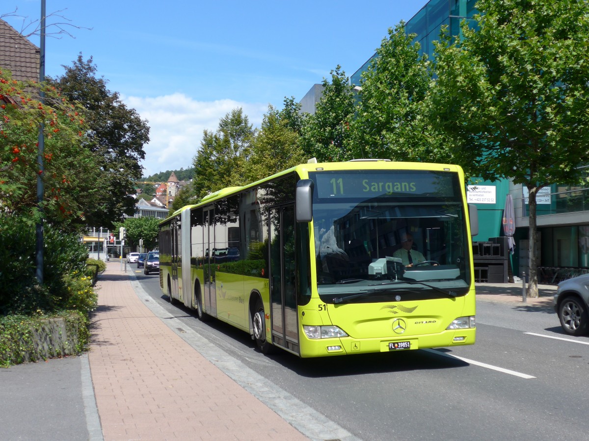 (154'330) - LBA Vaduz - Nr. 51/FL 39'851 - Mercedes am 21. August 2014 in Vaduz, Post