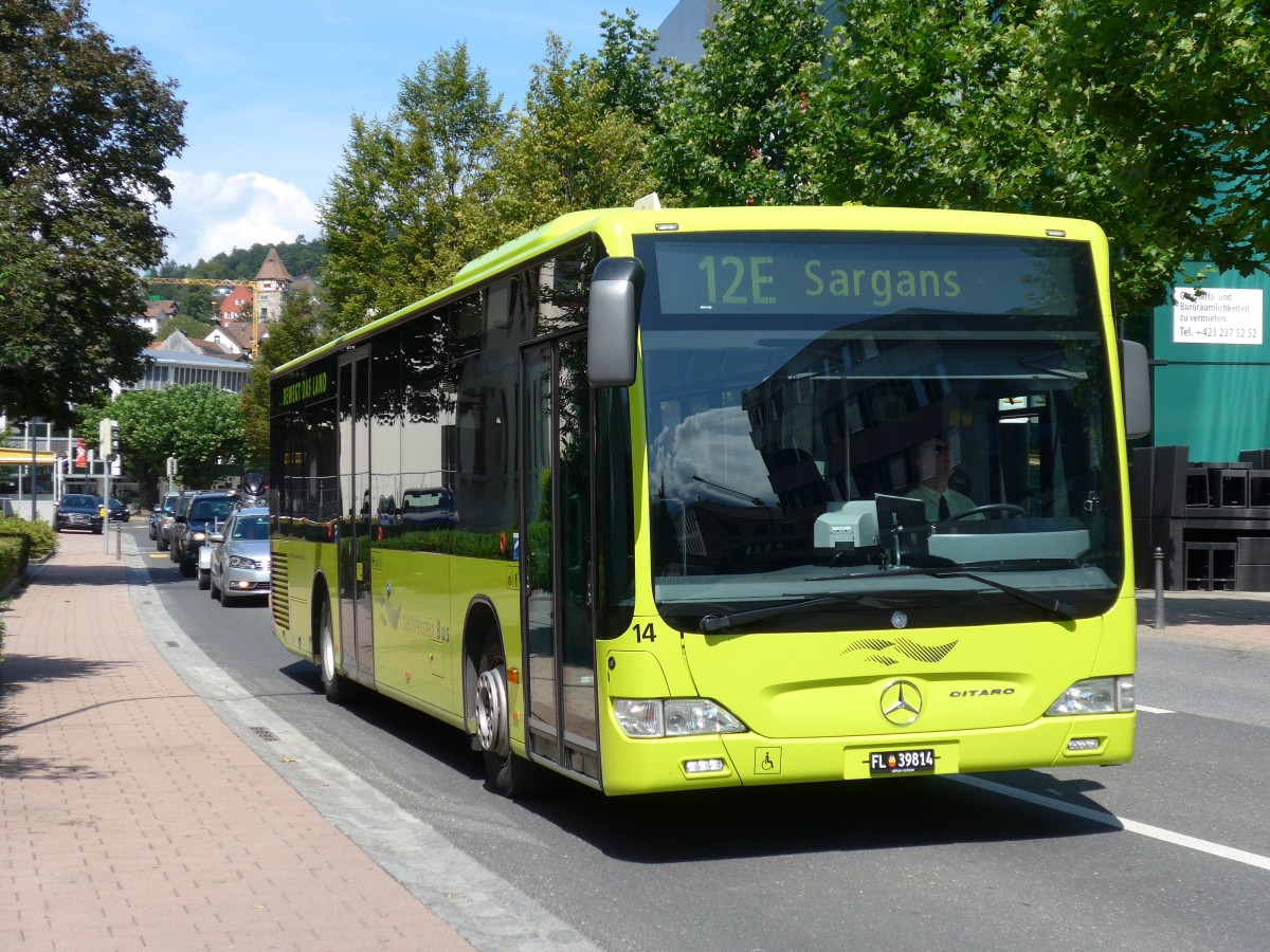 (154'338) - LBA Vaduz - Nr. 14/FL 39'814 - Mercedes am 21. August 2014 in Vaduz, Post
