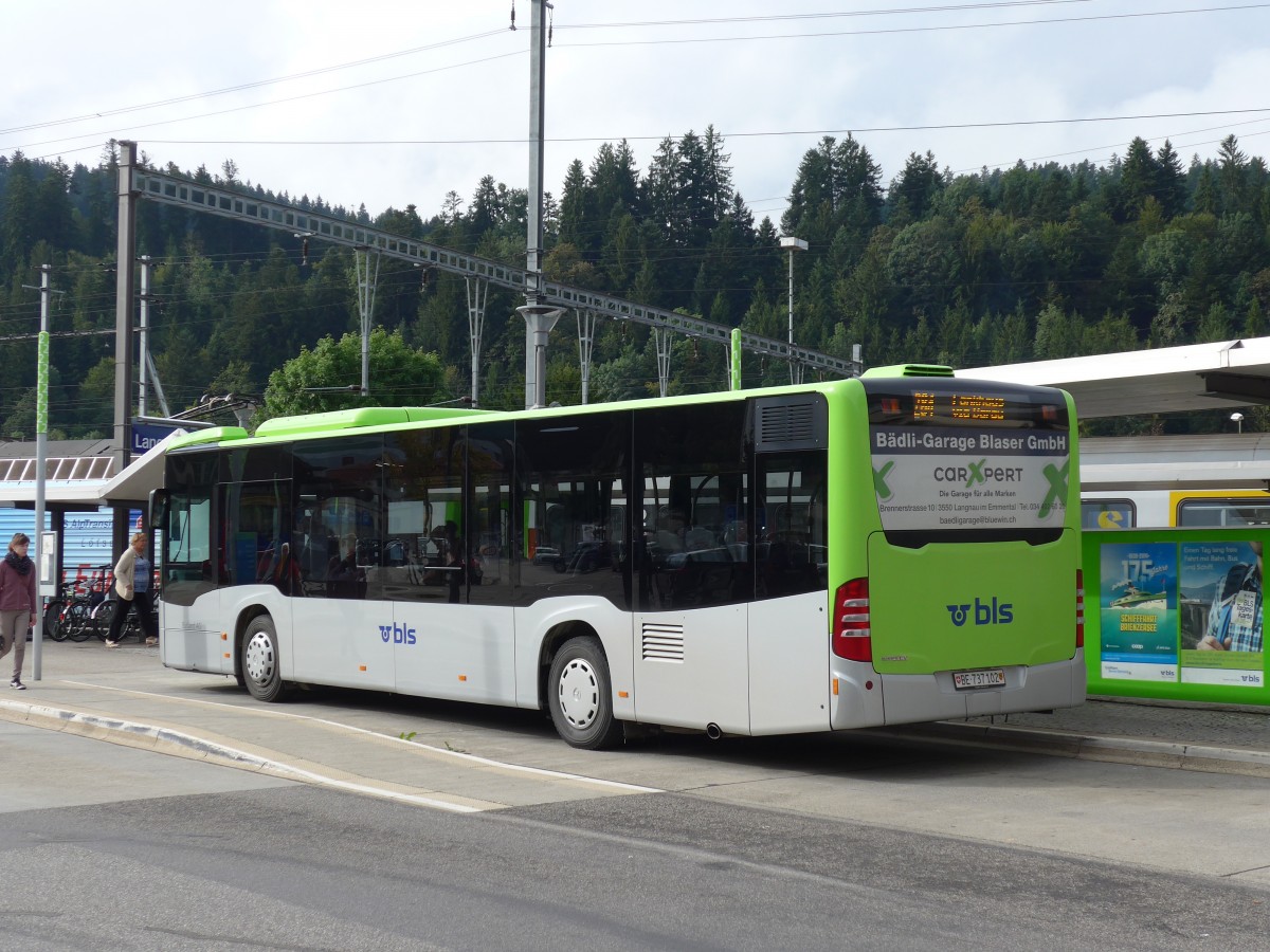 (154'464) - Busland, Burgdorf - Nr. 102/BE 737'102 - Mercedes am 30. August 2014 beim Bahnhof Langnau
