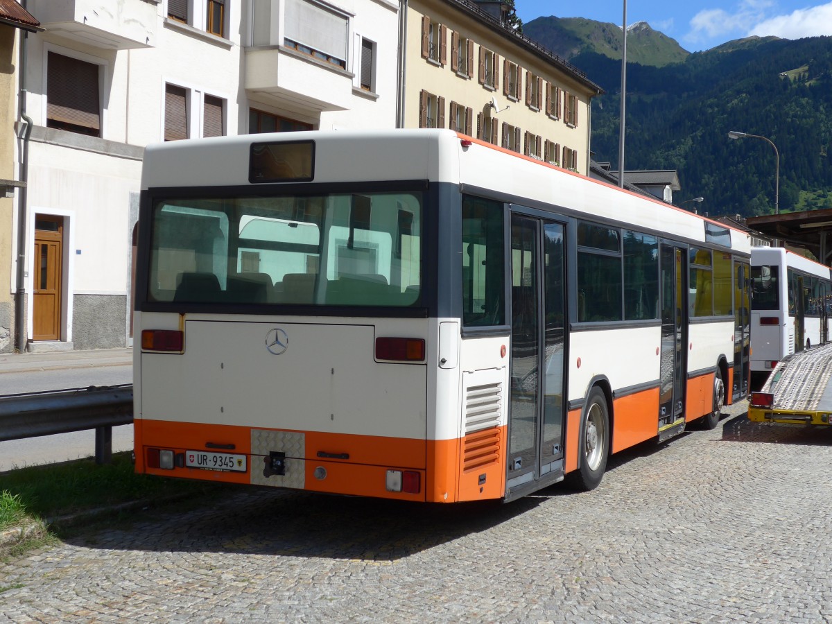 (154'777) - Meyer, Gschenen - UR 9345 - Mercedes (ex BSU Solothurn Nr. 63) am 1. September 2014 beim Bahnhof Airolo