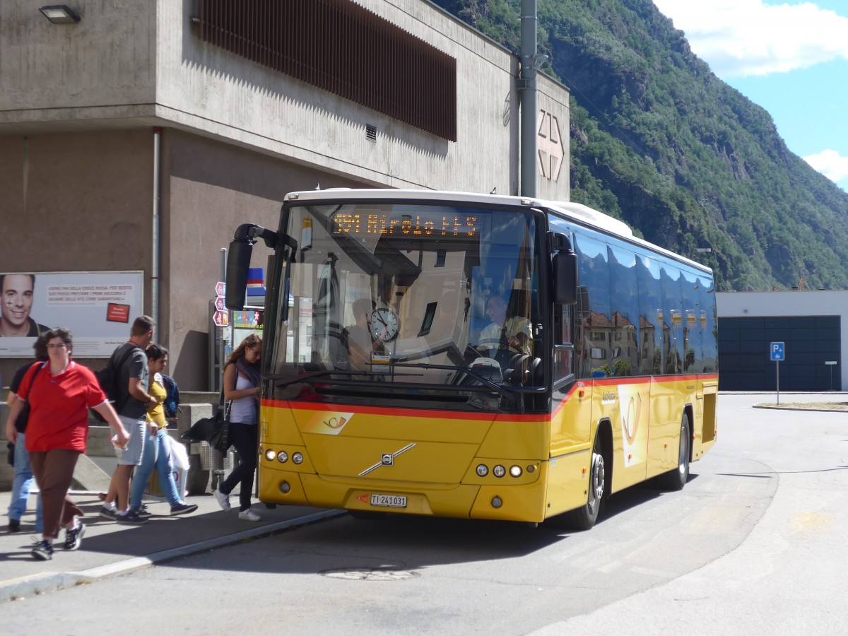 (154'817) - Barenco, Faido - TI 241'031 - Volvo am 1. September 2014 beim Bahnhof Biasca