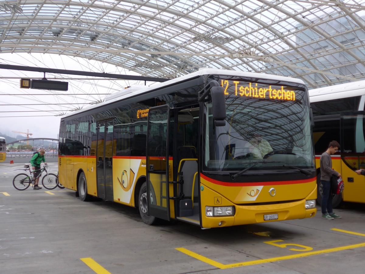 (154'926) - PostAuto Graubnden - GR 168'877 - Irisbus am 13. September 2014 in Chur, Postautostation