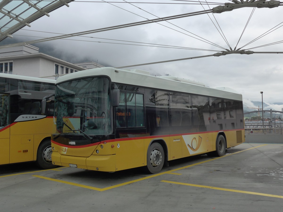 (155'128) - PostAuto Graubnden - GR 69'102 - Scania/Hess am 13. September 2014 in Chur, Postautostation