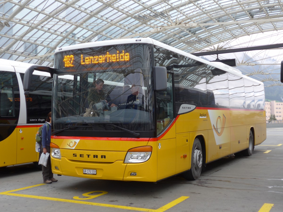 (155'135) - PostAuto Graubnden - GR 170'159 - Setra am 13. September 2014 in Chur, Postautostation