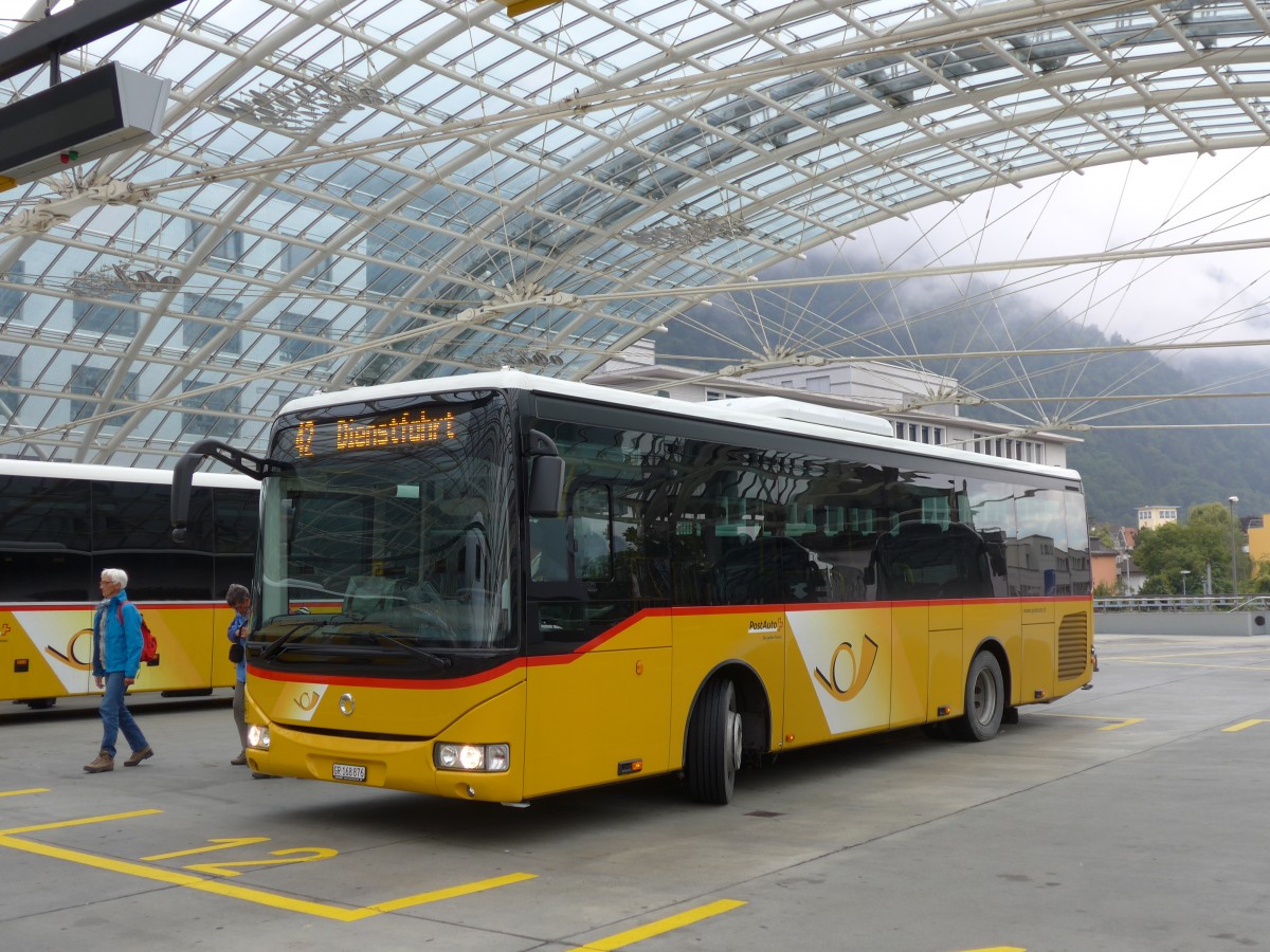 (155'140) - PostAuto Graubnden - GR 168'876 - Irisbus am 13. September 2014 in Chur, Postautostation