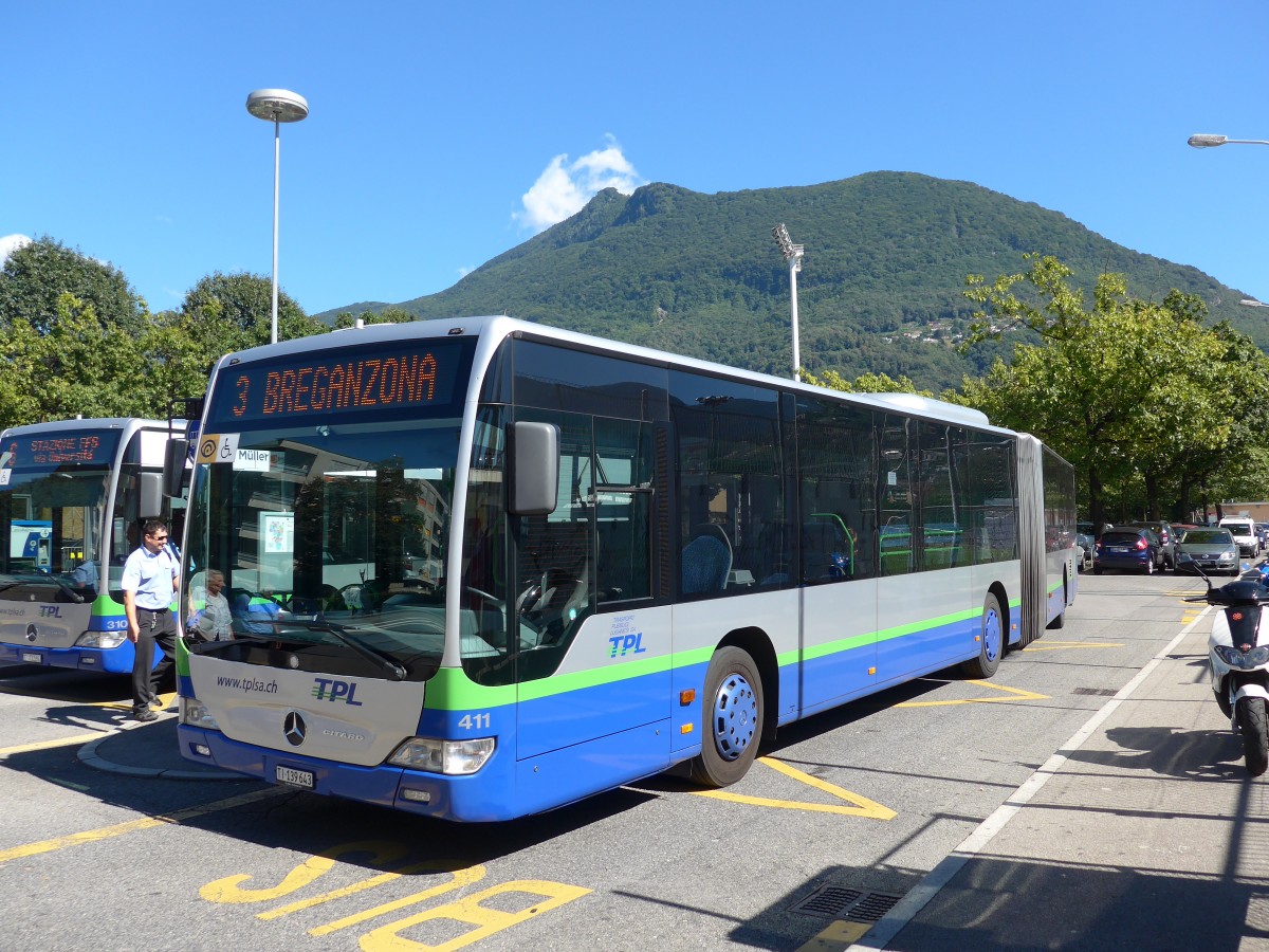 (155'176) - TPL Lugano - Nr. 411/TI 139'643 - Mercedes am 13. September 2014 in Lugano, Cornaredo