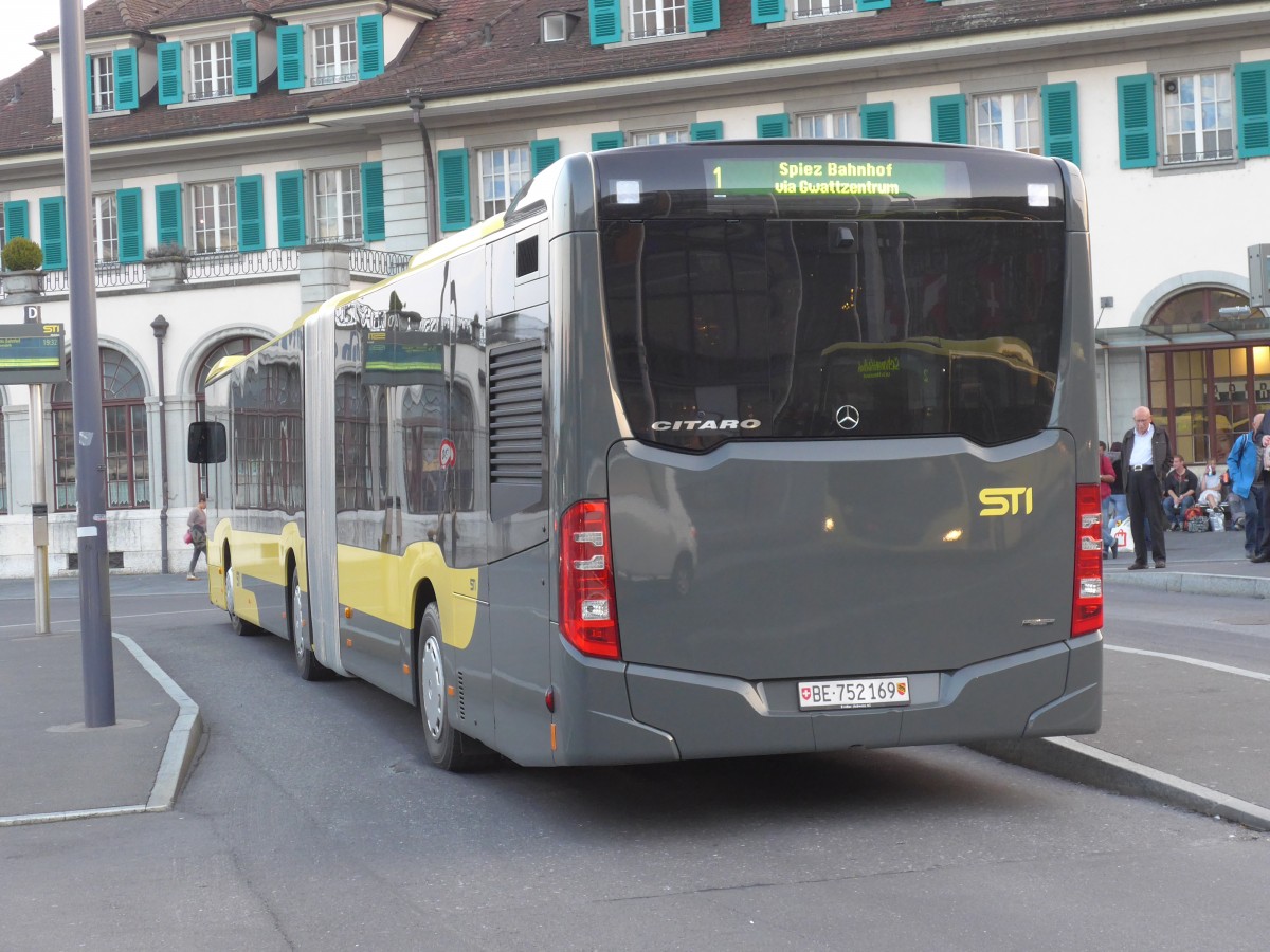 (155'381) - STI Thun - Nr. 169/BE 752'169 - Mercedes am 26. September 2014 beim Bahnhof Thun