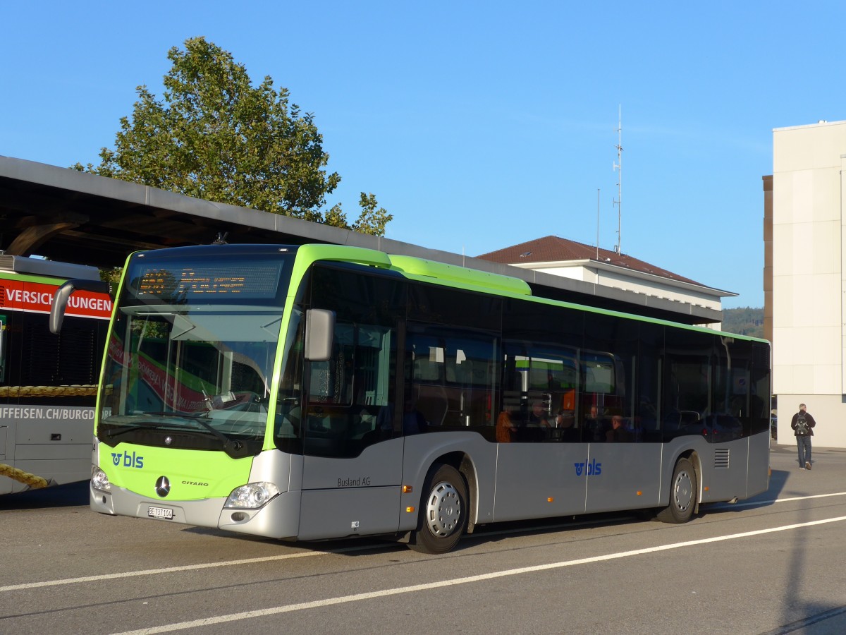 (155'400) - Busland, Burgdorf - Nr. 104/BE 737'104 - Mercedes am 27. September 2014 beim Bahnhof Burgdorf