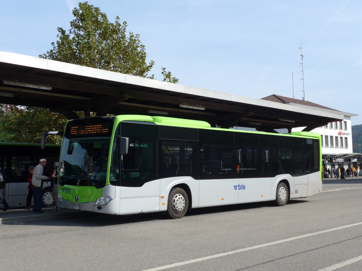 (155'467) - Busland, Burgdorf - Nr. 113/BE 755'113 - Mercedes am 5. Oktober 2014 beim Bahnhof Burgdorf